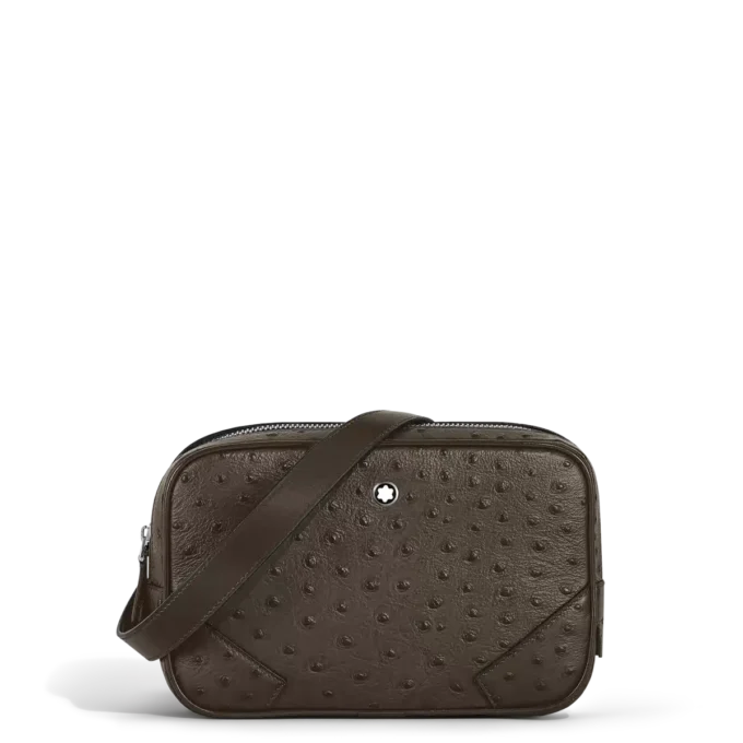 Bedruckte Mini-Umhängetasche aus Straußenleder