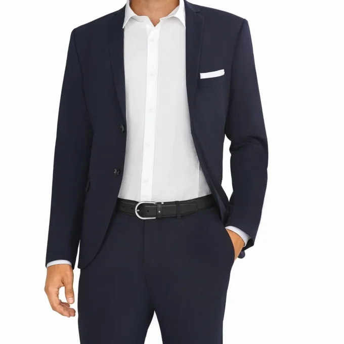 Grauer 35-mm-Ledergürtel mit Hufeisen-Schnalle