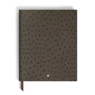 Großes Notizbuch aus Straußenleder mit Prägung, linierte Seiten