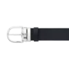 Hufeisen-Schnalle, schwarz bedruckt/Mosto, 35 mm, wendbarer Ledergürtel