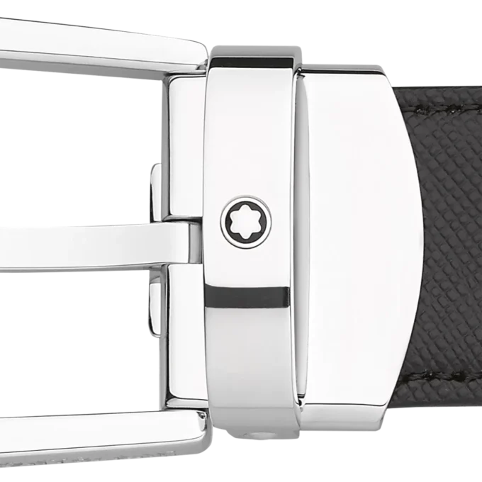 Hufeisen-Schnalle schwarz/braun 30 mm Wende-Ledergürtel