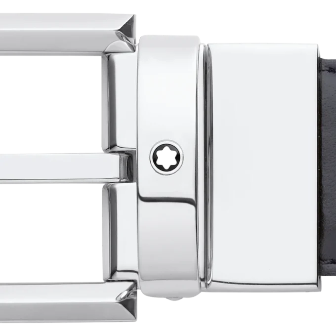 Hufeisen-Schnalle schwarz/braun 30 mm Wende-Ledergürtel