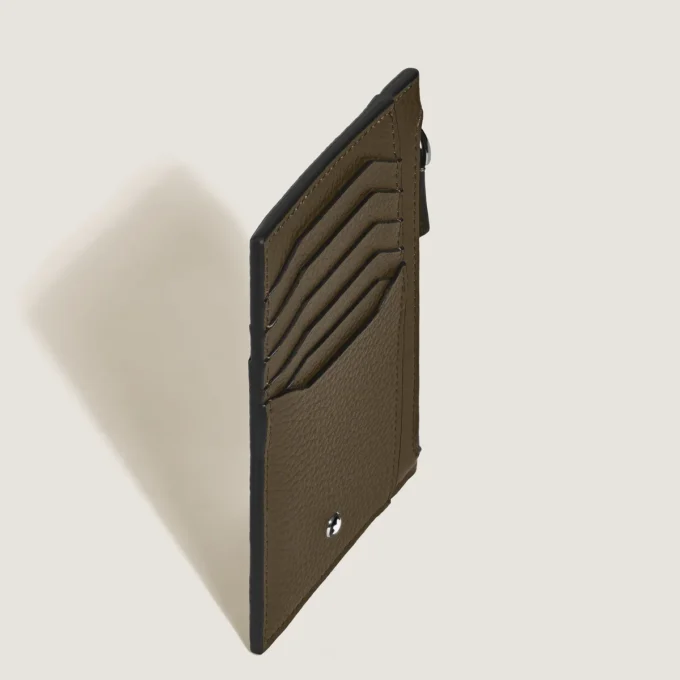 Kartenetui aus genarbtem Leder 8cc mit Reißverschluss