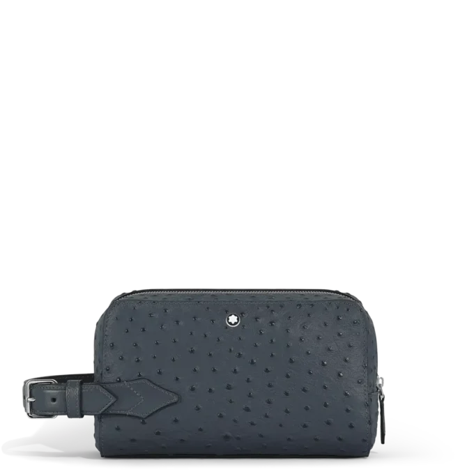 Kosmetiktasche aus Straußenleder mit Prägung