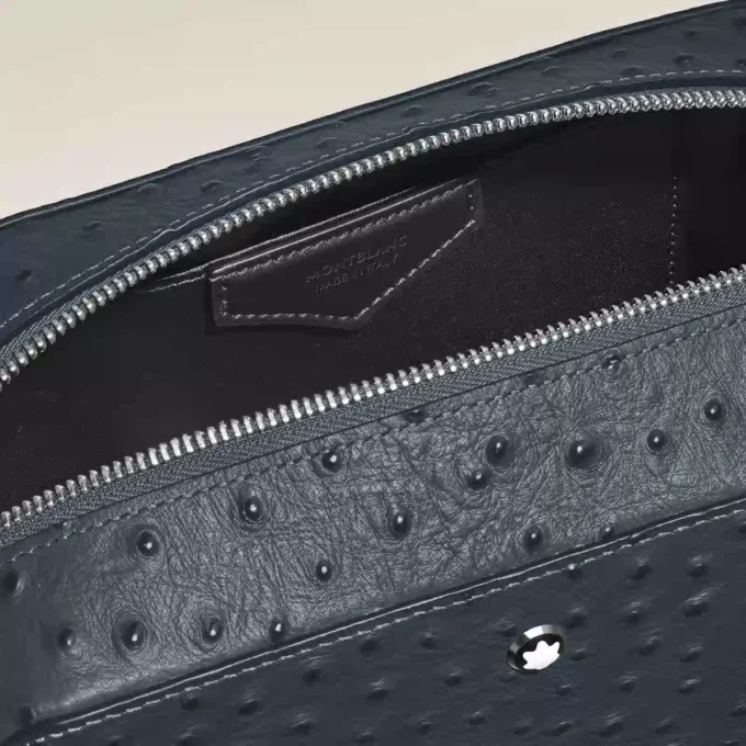 Kosmetiktasche aus Straußenleder mit Prägung