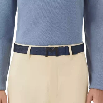 M-Schnalle Extreme 3.0 blau/einfarbig schwarz 35 mm Wende-Ledergürtel