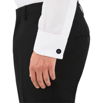 Manschettenknöpfe, rund, aus Edelstahl mit blauem Harz