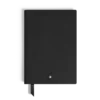 Notizbuch Medium, Saffiano-Leder, schwarz – karierte Seiten