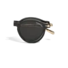 Ovale, faltbare Sonnenbrille mit schwarzem, spritzgegossenem Rahmen