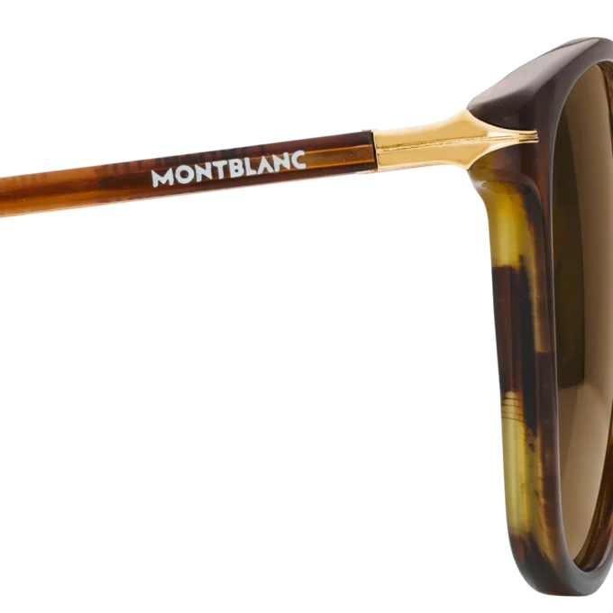 Quadratische Sonnenbrille mit braunem Acetatrahmen