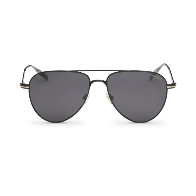 Quadratische Sonnenbrille mit schwarzem Metallrahmen