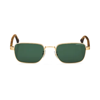 Rechteckige Sonnenbrille mit goldfarbenem Metallrahmen