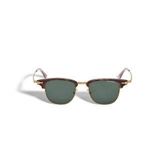 Rechteckige Sonnenbrille mit goldfarbenem Metallrahmen