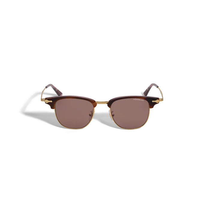 Rechteckige Sonnenbrille mit goldfarbenem Metallrahmen Rechteckige Sonnenbrille mit goldfarbenem Metallrahmen