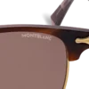 Rechteckige Sonnenbrille mit goldfarbenem Metallrahmen Rechteckige Sonnenbrille mit goldfarbenem Metallrahmen