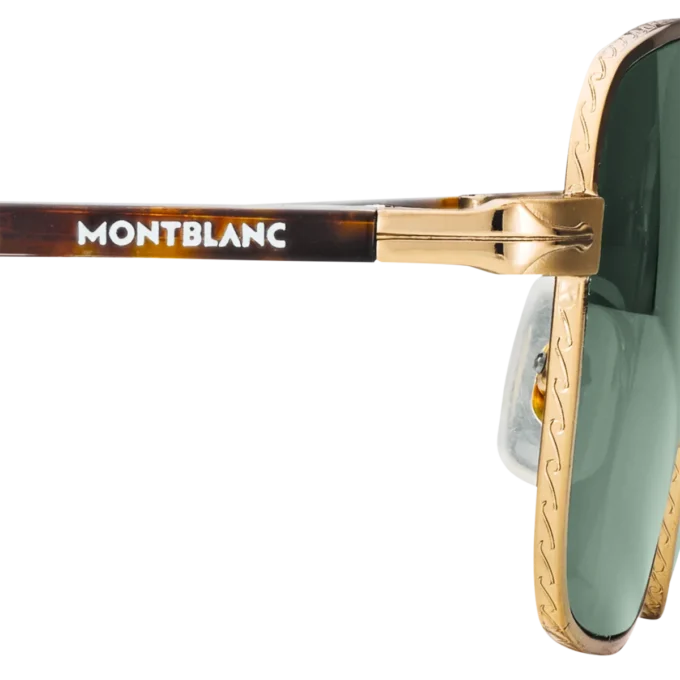 Rechteckige Sonnenbrille mit goldfarbenem Metallrahmen