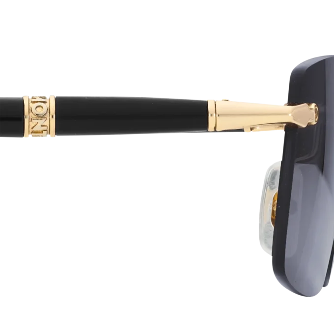 Rechteckige Sonnenbrille mit goldfarbenem Metallrahmen