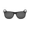 Rechteckige Sonnenbrille mit schwarzem Acetatrahmen