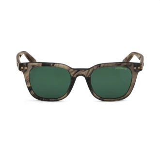 Runde Sonnenbrille mit braunem Acetatrahmen