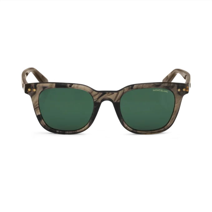 Runde Sonnenbrille mit braunem Acetatrahmen