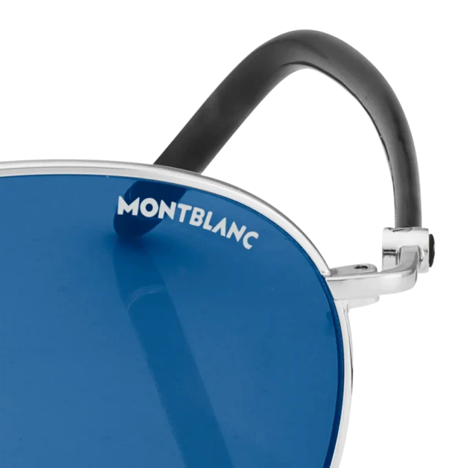 Runde Sonnenbrille mit rutheniumfarbenem Metallrahmen Runde Sonnenbrille mit rutheniumfarbenem Metallrahmen