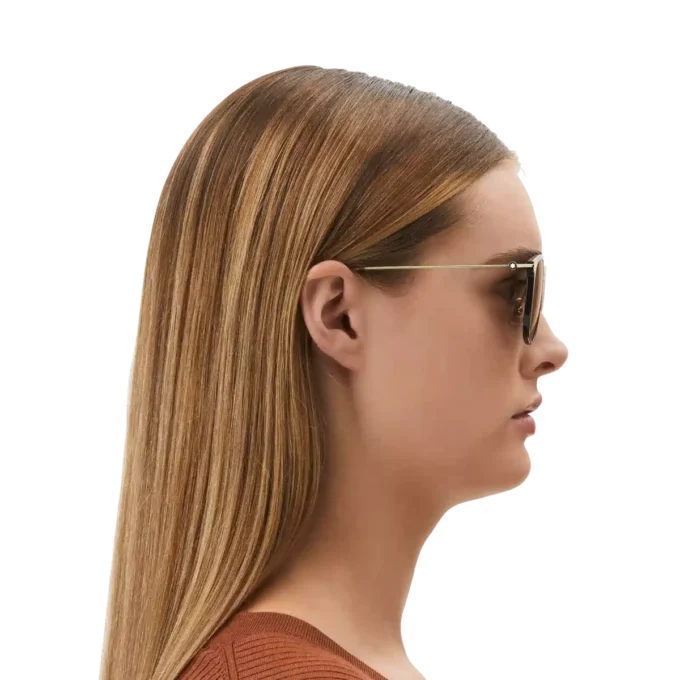 Runde Sonnenbrille mit schwarzem Spritzgussrahmen