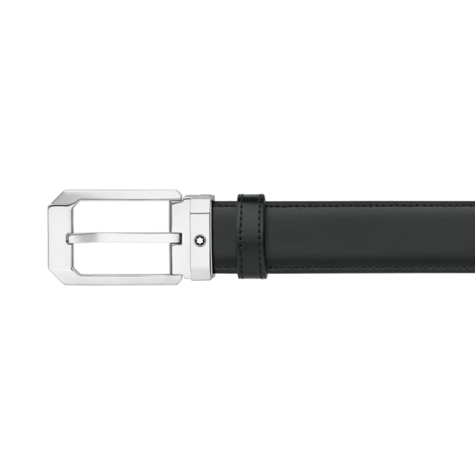 Schwarz/brauner 30-mm-Wendegürtel aus Leder