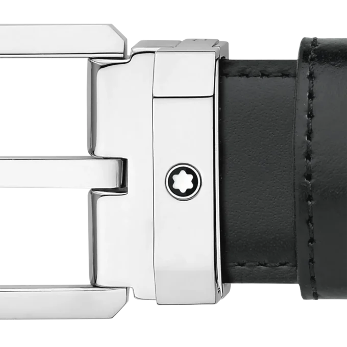 Schwarz/brauner 30-mm-Wendegürtel aus Leder