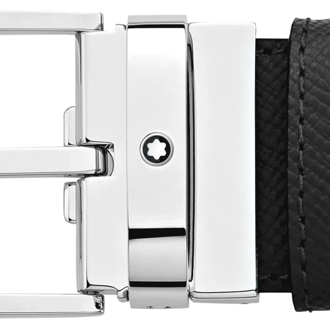 Schwarz/brauner 35-mm-Wendegürtel aus Leder