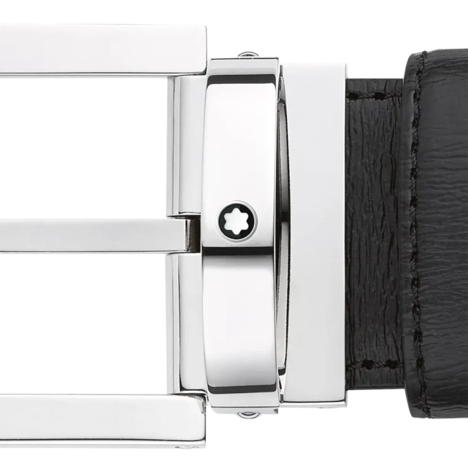 Schwarzer 35-mm-Ledergürtel