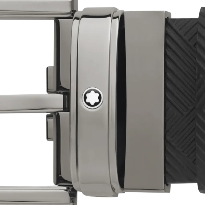 Schwarzer 35-mm-Ledergürtel