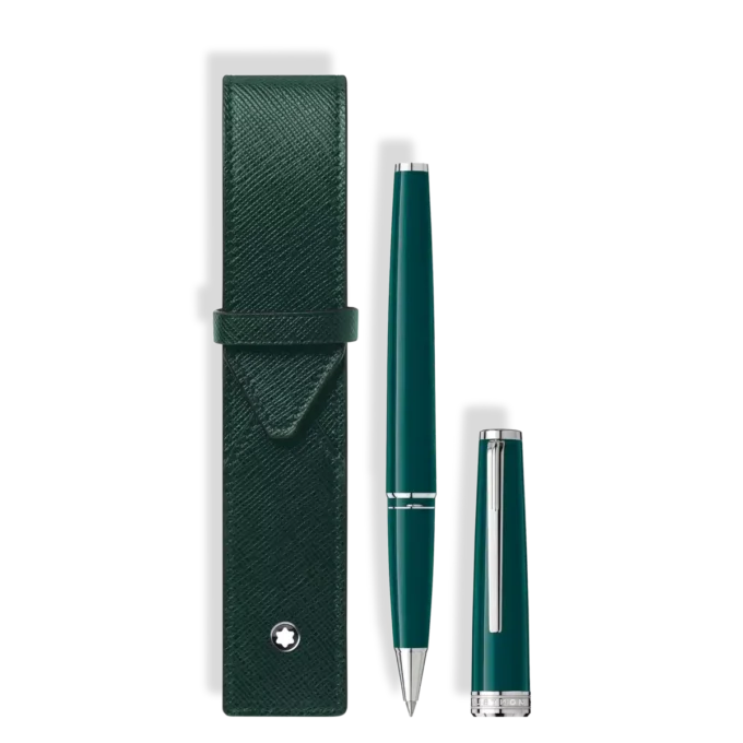 Set mit PIX Deep Green Rollerball & Montblanc Envelope 1-Pen Pouch