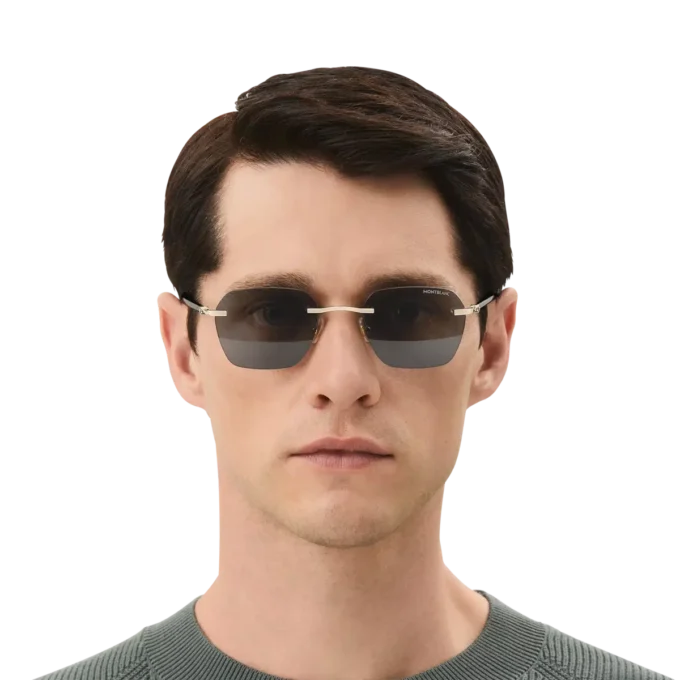 Squared Sonnenbrille mit goldfarbenem Metallrahmen