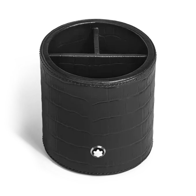 Stifthalter, Leder mit Krokodilprägung, schwarz