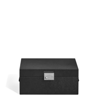 Uhren-Sammelbox aus schwarzem Leder